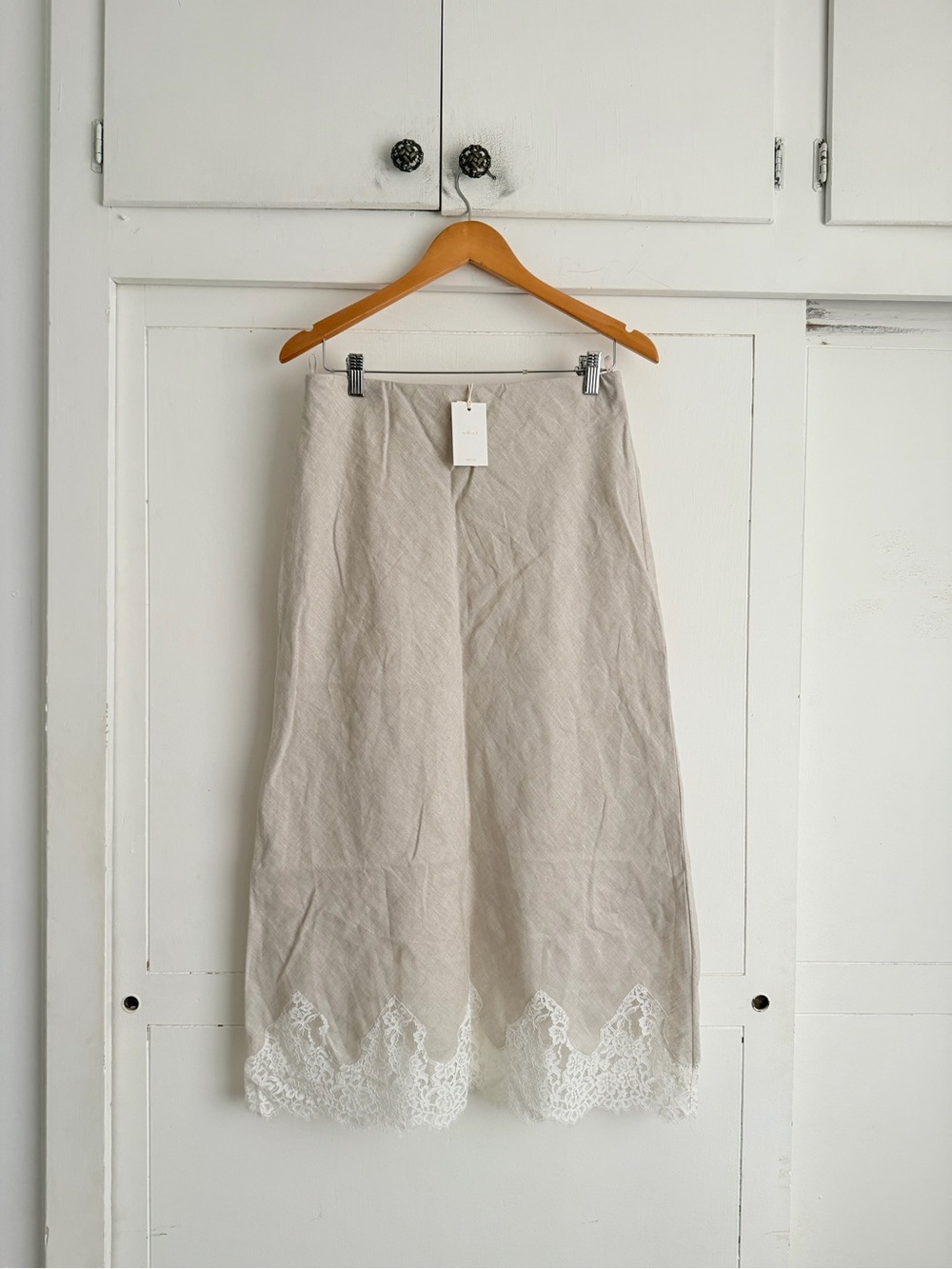 Aritzia Wilfred Henrietta Linen Skirt - Undyed Ecru/lt Birch